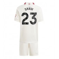 Koszulka piłkarska Manchester United Luke Shaw #23 Strój Trzeci dla dzieci 2023-24 tanio Krótki Rękaw (+ Krótkie spodenki)